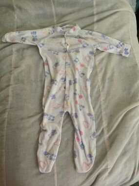 Vtg Triplets Baby Bodysuit Size Large 27-34 Lbs Pastel Panda Bear Balloon Cloud